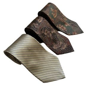 Lot of (3) Bill Blass Mens Ties 100% Silk - (2) Made in USA (1) Made Costa Rica
